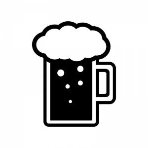ジョッキビールのシルエット | 無料のAi・PNG白黒シルエットイラスト
