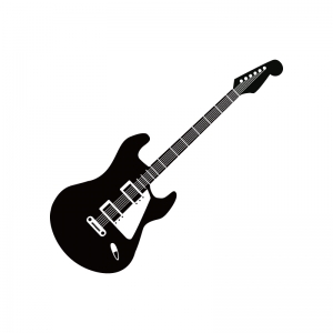 エレキギターのシルエット02 無料のai Png白黒シルエットイラスト