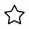 角丸の星の白黒シルエットイラスト02