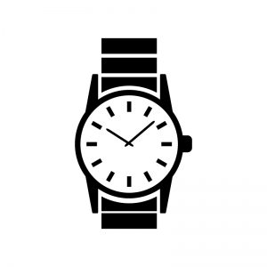 腕時計のシルエット02 無料のai Png白黒シルエットイラスト