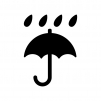 天気・傘と雨の白黒シルエットイラスト素材