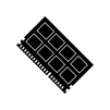 ノートPC用メモリの白黒シルエットイラスト素材