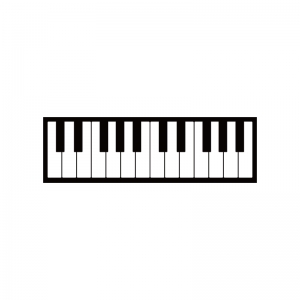 ピアノの鍵盤のシルエット 無料のai Png白黒シルエットイラスト