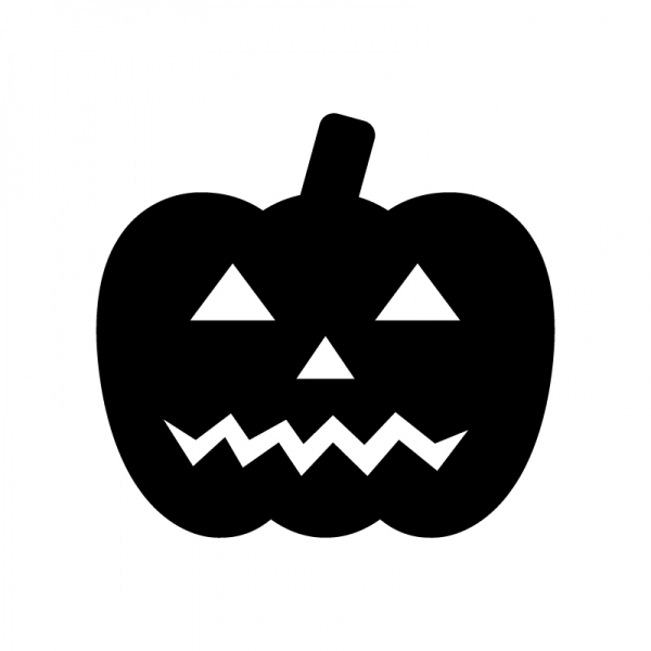 ハロウィン・かぼちゃお化けのシルエット02 | 無料のAi・PNG白黒