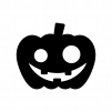 ハロウィン・かぼちゃのお化けの白黒シルエットイラスト素材04