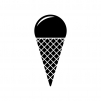 アイスクリームの白黒シルエットイラスト素材