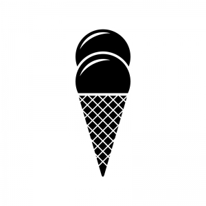 アイスクリームダブルのシルエット 無料のai Png白黒シルエットイラスト