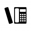 家庭用コードレス電話機の白黒シルエットイラスト素材