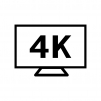 4Kテレビの白黒シルエットイラスト素材
