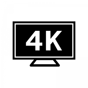 4Kテレビの白黒シルエットイラスト素材02
