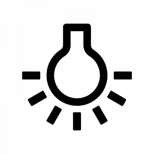 点灯している電球のシルエット02 | 無料のAi・PNG白黒シルエットイラスト 