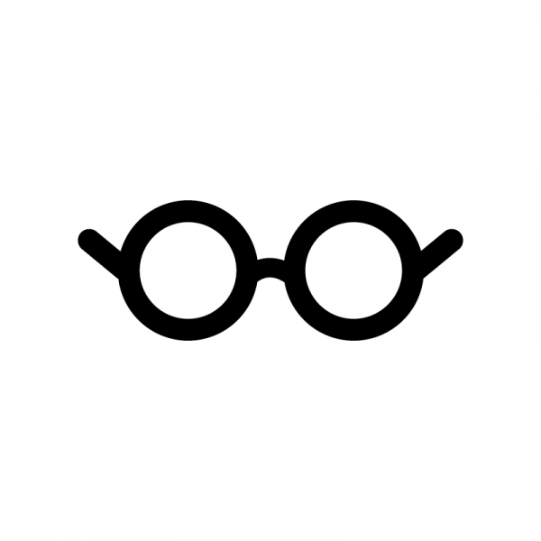 丸いメガネのシルエット | 無料のAi・PNG白黒シルエットイラスト