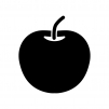 りんごの白黒シルエットイラスト