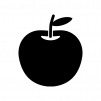 りんごの白黒シルエットイラスト02