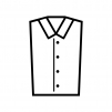 Yシャツの白黒シルエットイラスト02