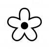 花の白黒シルエットイラスト02