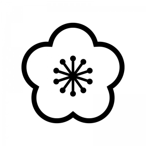 梅の花のシルエット02 | 無料のAi・PNG白黒シルエットイラスト