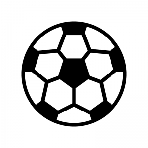 サッカーボールの白黒シルエットイラスト02