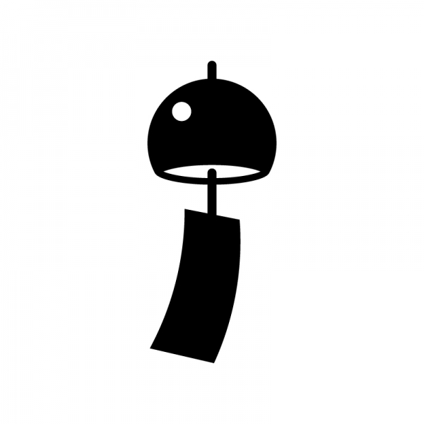 風鈴のシルエット 無料のAi・PNG白黒シルエットイラスト