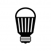 LED電球の白黒シルエットイラスト