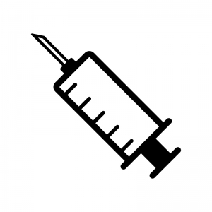 注射器の白黒シルエットイラスト