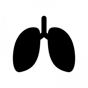 肺の白黒シルエットイラスト
