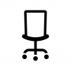 事務椅子の白黒シルエットイラスト02