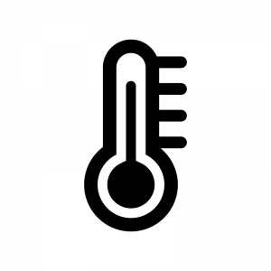 温度計の白黒シルエットイラスト03