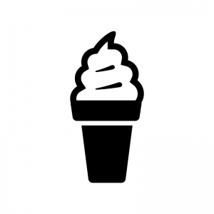 ソフトクリームのシルエット03 無料のai Png白黒シルエットイラスト