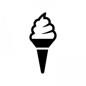 ソフトクリームのシルエット05 無料のai Png白黒シルエットイラスト