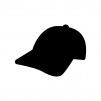 野球帽の白黒シルエットイラスト