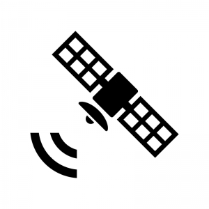 電波と人工衛星のシルエット02 無料のai Png白黒シルエットイラスト