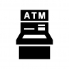 銀行ATMの白黒シルエットイラスト02