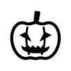 ハロウィン・かぼちゃのお化けの白黒シルエットイラスト05