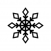 雪の結晶の白黒シルエットイラスト05