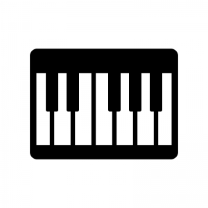 ピアノの鍵盤の白黒シルエットイラスト03