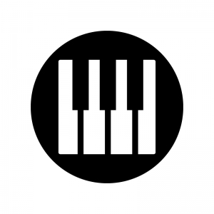 ピアノの鍵盤の白黒シルエットイラスト04