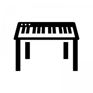 鍵盤キーボードの白黒シルエットイラスト02