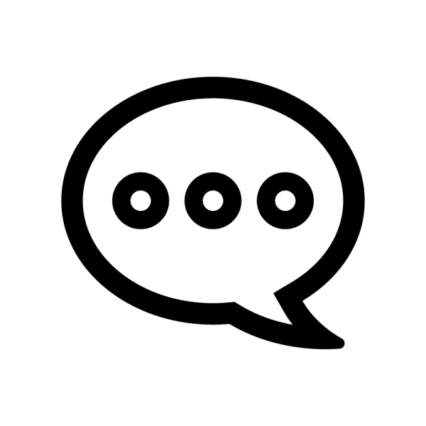 コメント風の丸い吹き出しのシルエット06 | 無料のAi・PNG白黒