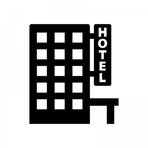 ホテル 宿泊施設のシルエット02 無料のai Png白黒シルエットイラスト