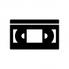 VHSビデオテープの白黒シルエットイラスト