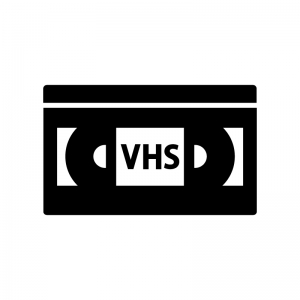 VHSビデオテープの白黒シルエットイラスト02