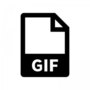 GIFファイルの白黒シルエットイラスト02