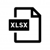XLSXファイルの白黒シルエットイラスト