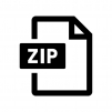 ZIPファイルの白黒シルエットイラスト
