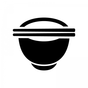 お茶碗とお箸のシルエット03 無料のai Png白黒シルエットイラスト