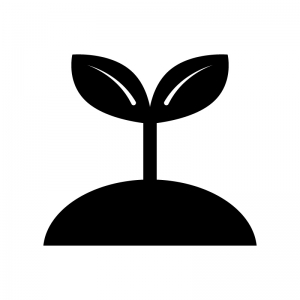 植物の芽の白黒シルエットイラスト04