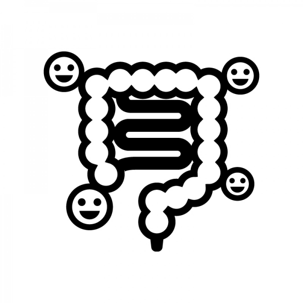 腸の絵(モノクロ)1110作 大腸のシルエット02 | 無料のAi・PNG白黒シルエットイラスト