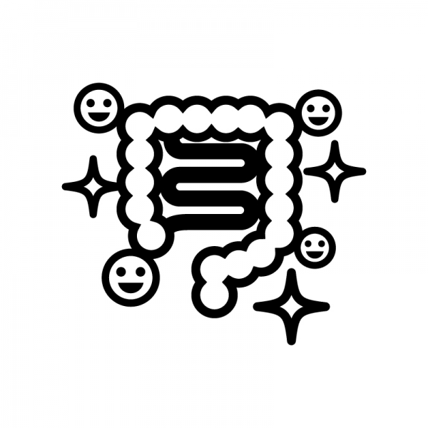 腸内環境が良い腸のシルエット03 | 無料のAi・PNG白黒シルエットイラスト