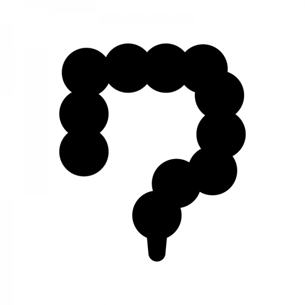 大腸のシルエット | 無料のAi・PNG白黒シルエットイラスト